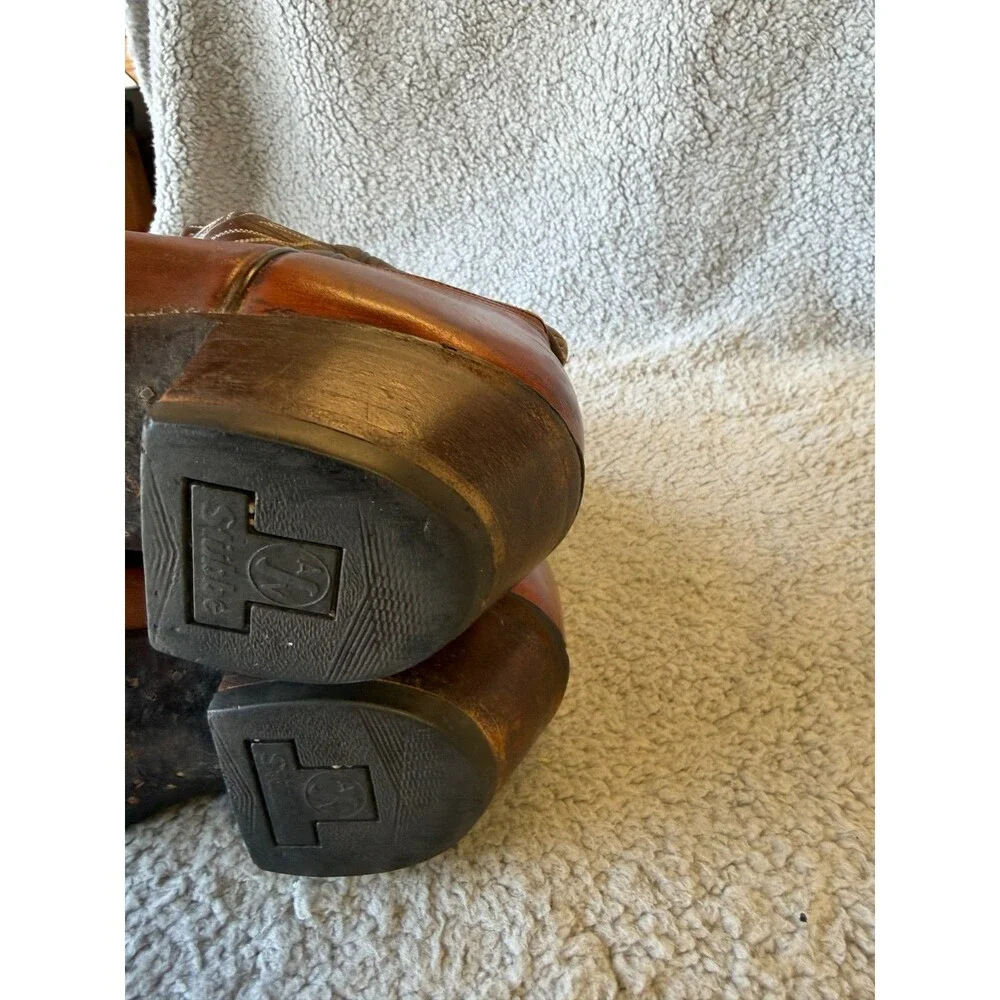 VINTAGE NOCONA Cowboy Boots Mens 9.5D Brown Leather Two Tone Western Rodeo 5016
